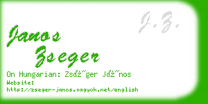 janos zseger business card